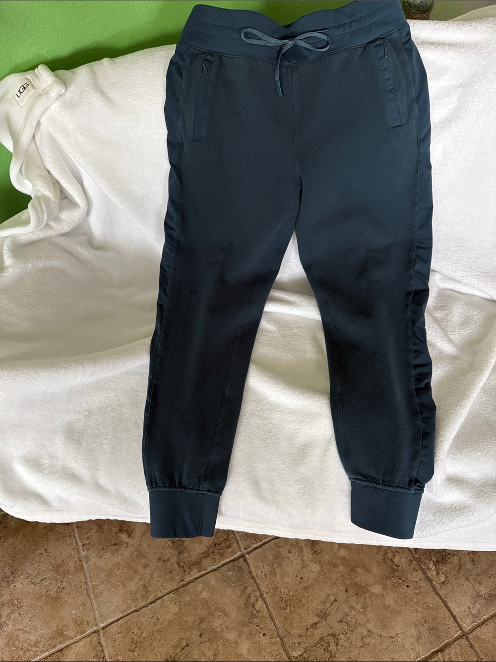 Women's Teal Drawstring Joggers with Rib Cuffs